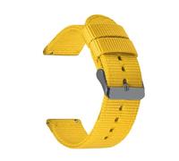 HELBAY Men's Nylon Canvas Watch Straps, 18mm, 20mm, 22mm, 24mm, Watch Replacement Parts,Jaune Noir,18 mm