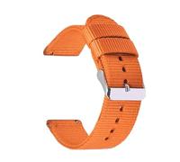 HELBAY Men's Nylon Canvas Watch Straps, 18mm, 20mm, 22mm, 24mm, Watch Replacement Parts,Orange,20 mm