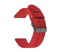 HELBAY Men's Nylon Canvas Watch Straps, 18mm, 20mm, 22mm, 24mm, Watch Replacement Parts,Rouge Noir,20 mm