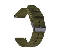 HELBAY Men's Nylon Canvas Watch Straps, 18mm, 20mm, 22mm, 24mm, Watch Replacement Parts,Vert armée Noir,20 mm