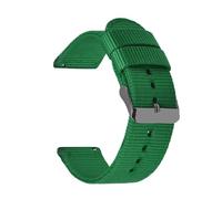 HELBAY Men's Nylon Canvas Watch Straps, 18mm, 20mm, 22mm, 24mm, Watch Replacement Parts,Vert Noir,18 mm