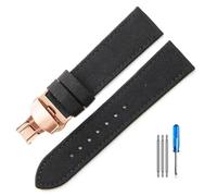 HELBAY Men's Nylon Watch Strap, Water Resistant and Sweat Repellent Watch Strap Accessories, 20mm/22mm,Rose noire-B1,20 mm