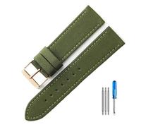 HELBAY Men's Nylon Watch Strap, Water Resistant and Sweat Repellent Watch Strap Accessories, 20mm/22mm,Rose verte-K1,20 mm