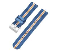 HELBAY Men's Soft Nylon Watch Strap, 18mm/20mm/22mm/24mm, Canvas Replacement Strap,Bleu Blanc Jaune,18 mm