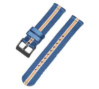HELBAY Men's Soft Nylon Watch Strap, 18mm/20mm/22mm/24mm, Canvas Replacement Strap,Bleu Blanc Jaune B,24 mm