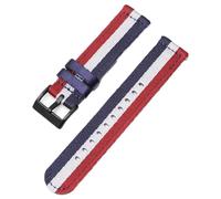 HELBAY Men's Soft Nylon Watch Strap, 18mm/20mm/22mm/24mm, Canvas Replacement Strap,Bleu Blanc Rouge B,24 mm