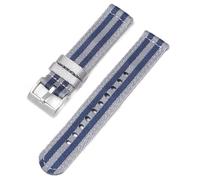 HELBAY Men's Soft Nylon Watch Strap, 18mm/20mm/22mm/24mm, Canvas Replacement Strap,Bleu Gris,22 mm