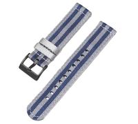 HELBAY Men's Soft Nylon Watch Strap, 18mm/20mm/22mm/24mm, Canvas Replacement Strap,Bleu Gris B,24 mm