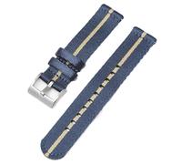 HELBAY Men's Soft Nylon Watch Strap, 18mm/20mm/22mm/24mm, Canvas Replacement Strap,Bleu kaki,24 mm