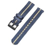 HELBAY Men's Soft Nylon Watch Strap, 18mm/20mm/22mm/24mm, Canvas Replacement Strap,Bleu kaki B,24 mm