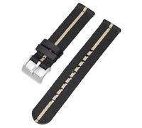 HELBAY Men's Soft Nylon Watch Strap, 18mm/20mm/22mm/24mm, Canvas Replacement Strap,Kaki noir,18 mm