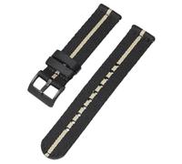 HELBAY Men's Soft Nylon Watch Strap, 18mm/20mm/22mm/24mm, Canvas Replacement Strap,Noir kaki B,18 mm