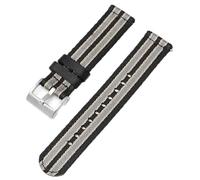 HELBAY Men's Soft Nylon Watch Strap, 18mm/20mm/22mm/24mm, Canvas Replacement Strap,Noir kaki gris,24 mm