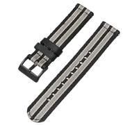 HELBAY Men's Soft Nylon Watch Strap, 18mm/20mm/22mm/24mm, Canvas Replacement Strap,Noir Kaki Gris B,18 mm