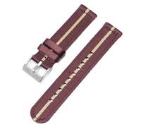 HELBAY Men's Soft Nylon Watch Strap, 18mm/20mm/22mm/24mm, Canvas Replacement Strap,Rouge kaki,22 mm