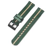 HELBAY Men's Soft Nylon Watch Strap, 18mm/20mm/22mm/24mm, Canvas Replacement Strap,Vert kaki B,18 mm