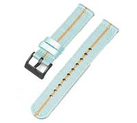 HELBAY Men's Soft Nylon Watch Strap, 18mm/20mm/22mm/24mm, Canvas Replacement Strap,Vert menthe Jaune B,18 mm