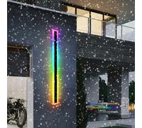 HELCEKOU Applique Murale extérieure LED à intensité Variable avec télécommande, 9 Couleurs RGB, étanche IP65, éclairage Moderne en Acrylique pour Couloir, Villa ou Balcon (Noir, 40 cm)