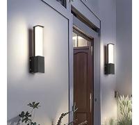 HELCEKOU Applique Murale extérieure LED Noire - 40 cm, luminaire Moderne étanche IP65 en Aluminium pour Jardin et escaliers, éclairage intérieur/extérieur 3000K/4500K/6000K