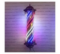 HELCEKOU Applique Murale extérieure rétro pour Salon de Coiffure, étanche, rotative, avec Bandes LED Rouges, Blanches et Bleues, Style Classique (C)