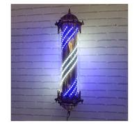 HELCEKOU Applique Murale extérieure rétro pour Salon de Coiffure, étanche, rotative, avec Bandes LED Rouges, Blanches et Bleues, Style Classique (Bleu).