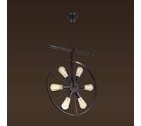 HELCEKOU Applique Murale, Lustre Industriel rétro en métal avec Roue réglable, 6 Douilles E14, Couleur Rouille, idéal pour Hall, café, Bar, Cuisine ou entrepôt.