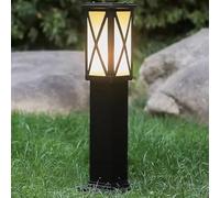 HELCEKOU Borne Solaire Lumineuse Moderne avec éclairage LED étanche IP65 pour allée extérieure, Jardin, pelouse, Cour, Porche et terrasse. Éclairage paysager Moderne avec Verre Blanc.