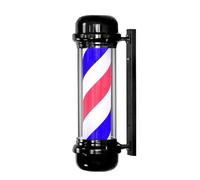 HELCEKOU Enseigne Lumineuse LED étanche pour Poteau de barbier d'extérieur, Style Classique, rotative et illuminée, Bandes Rouges, Blanches et Bleues.