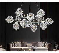 HELCEKOU Lampadario di Cristallo a Forma di Fiore - Lampada a sospensione di lusso a LED Color oro e Nero per l'arredamento Della Camera da letto e Del soggiorno