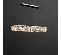 HELCEKOU Lampadario di cristallo moderno e minimalista a forma di anello, lampada a sospensione in marmo di lusso, decorazione per scale di ville duplex, sala da pranzo