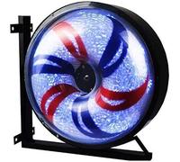 HELCEKOU Lampe Murale LED pour Salon de Coiffure en extérieur - Bandes rotatives Rouges, Blanches et Bleues - Panneau Lumineux électrique Ouvert pour Coiffure (#001-55 * 55cm)
