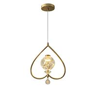 HELCEKOU Lustre en cristal en forme de cœur, style nordique romantique ; suspension de luxe post-moderne ; luminaires suspendus au plafond, chaleureux et épurés.