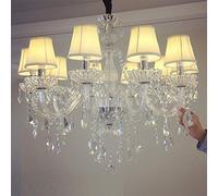 HELCEKOU Lustre LED, plafonnier de Cuisine, Suspension intérieure avec Abat-Jour, Lustre Moderne en Cristal Transparent pour Salon (Couleur : 15 lumières, métal doré)