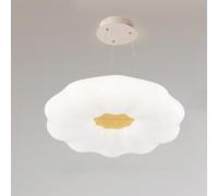 HELCEKOU Lustre LED simple couleur crème en forme de citrouille, lampe nuage moderne pour chambre d'enfant ou salle à manger, B, 60 x 15 cm