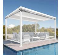 HELCEKOU Outdoor Heavy-Duty Protection：Anti-Tear Cordless Spring Shade for Pergola/Patio/Garage, Custom Sizes Can be Side-by-Side Mounting, Windproof & Dustproof Design with UVResistant Coating