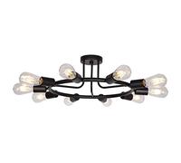 HELCEKOU Plafonnier Industriel, Lustre Minimaliste postmoderne Nordique Noir et doré, Lampe Semi-encastrée, Lampe LED rétro américaine pour Salon, Salle à Manger ou Chambre.