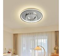 HELCEKOU Plafonnier LED encastré, luminaire à intensité Variable, Lampe LED Moderne pour Chambre, Bureau, escalier, hôtel, Salon, Cuisine, Couloir (Couleur : Chrome, Silicium)