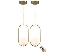 HELCEKOU Suspension à Piles avec Ampoule Rechargeable à intensité Variable et minuterie, sans Fil, idéale pour îlot de Cuisine, Table à Manger, Salon ou Chambre.