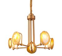 HELCEKOU Suspension G9 Nordic Light Luxury Wind Agate, Lampe chaleureuse Creative Villa, lampadaire Duplex, Lampe de Salon, Lampe d'escalier, Lampe de Restaurant, Pierre d'agate Jaune 5