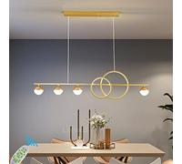 HELCEKOU Suspension LED Moderne et réglable, Lustre de Salle à Manger de 120 cm, Lampe Suspendue à Anneau doré dimmable pour Salon, Cuisine, Bureau - Solution d'éclairage élégante pour la Maison