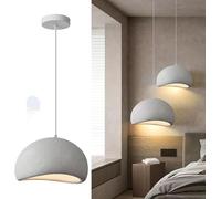 HELCEKOU Suspension moderne pour salle à manger, cuisine, îlot de cuisine ou restaurant - Lustre nid d'oiseau gris avec douille E27, 60 cm, luminaire élégant et unique