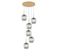 HELCEKOU Suspension réglable en Fer forgé, Style Industriel Moderne, idéale pour îlot de Cuisine, Chambre, Couloir ou Salon - Bleu, 18 lumières, édition spéciale Jour du Souvenir