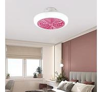 HELCEKOU Ventilateur de Chambre Ceilifan avec lumière et télécommande Ceililights Silent 3 Vitesses LED Ceililight 60W Lumière Moderne pour Salon/Rose