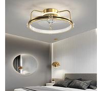 HELCEKOU Ventilateur de Plafond avec éclairage intégré et télécommande Crystal Silent 3 Vitesses, minuterie LED pour Chambre à Coucher, Style Moderne pour Salon.