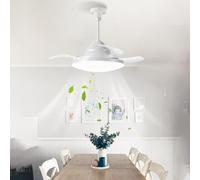 HELCEKOU Ventilateur de Plafond Moderne Compact E27 avec éclairage et télécommande, 3 Couleurs, Vitesse, lumière Invisible, Silencieux, idéal pour Le Salon, la Chambre et Le Garage.