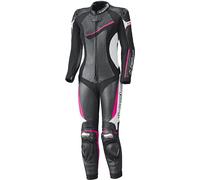 Held Ayana II Costume en cuir de moto pour femme d’une seule pièce, noir-blanc-rose, taille 36 pour femmes
