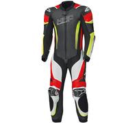 Held Brands Hatch Combinaison en cuir de moto d’une seule pièce, noir-blanc-rouge-jaune, taille 50 pour homme