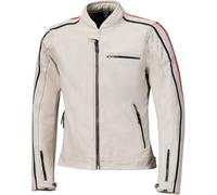 Held Brixham Blouson en cuir de moto, Blanc/Rouge/Noir, Taille 60