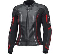 Held Debbie 3 Veste en cuir moto pour dames, Noir/Rouge néon, Taille 34