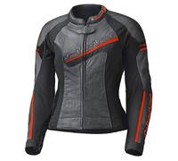 Held Debbie II Blouson en cuir de moto perforé pour femmes, noir-rouge, taille 46
